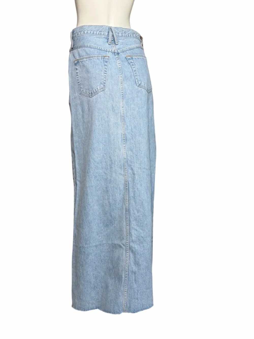 SLVRLAKE Dallas Jean Maxi Skirt 25 Front Slit Light Wash NWT Retails $299 - Picture 10 of 15